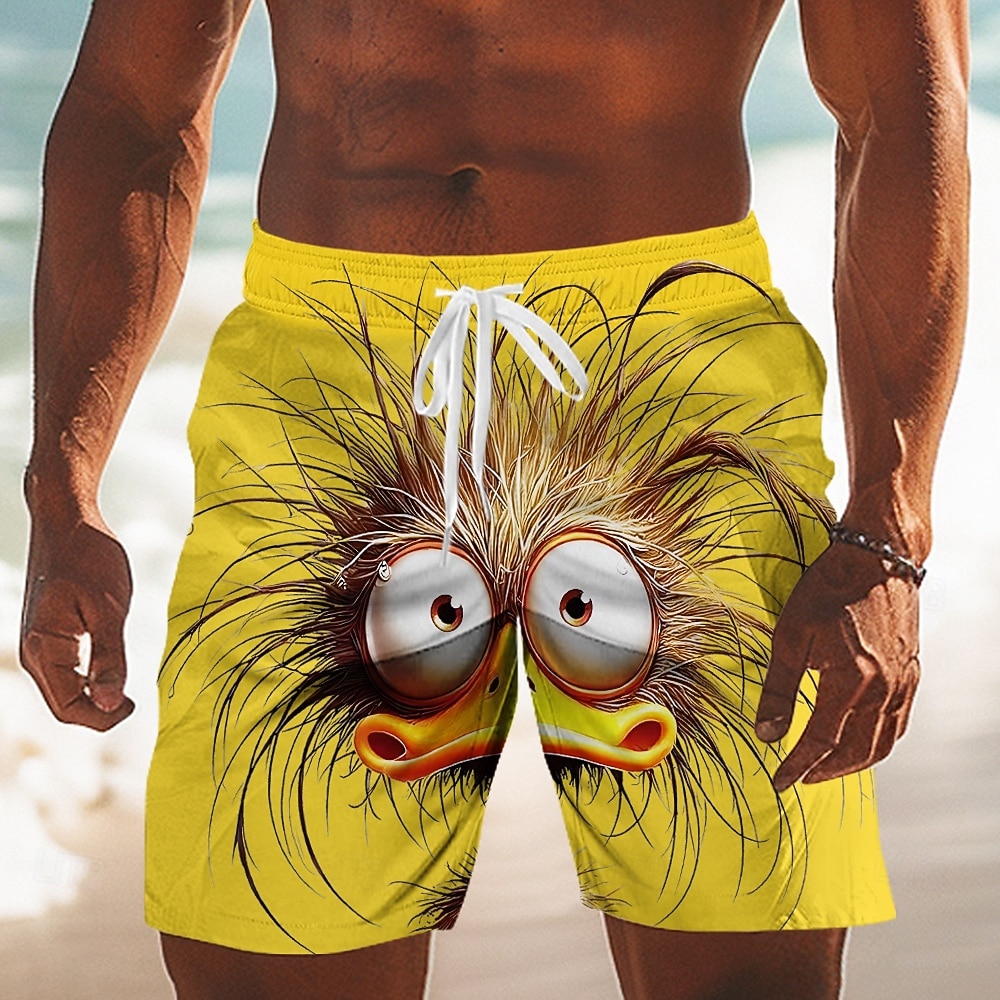 Voor heren Tekenfilm Grappig Eend Lange zwembroeken Zwemshorts Boardshorts Medium Taille Hawaii Strandvakantie Zijzakken Mesh voering Elastische tailleband met trekkoord Ontwerper Kleding 2026 - $20.99 –P1