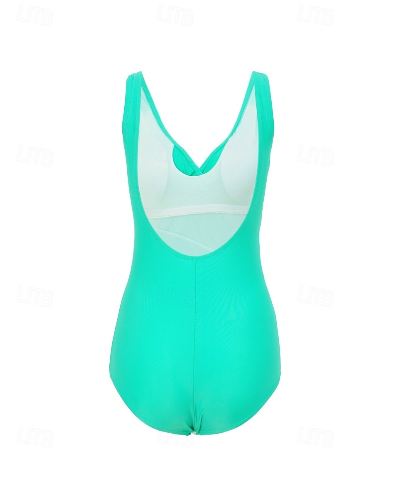 Γυναικεία Πρότυπο Προστατευτικά Ονόματος One Pieces Rash Guards Μαγιό Ολόσωμα κομμάτια Μονόχρωμο Άνοιγμα πίσω Προστασία UV Ελαστικό Αμάνικο Μαγιό Κορμάκι Σέρφινγκ Καταδύσεις Κολύμβηση Καλοκαίρι 2026 - $17.99 –P15