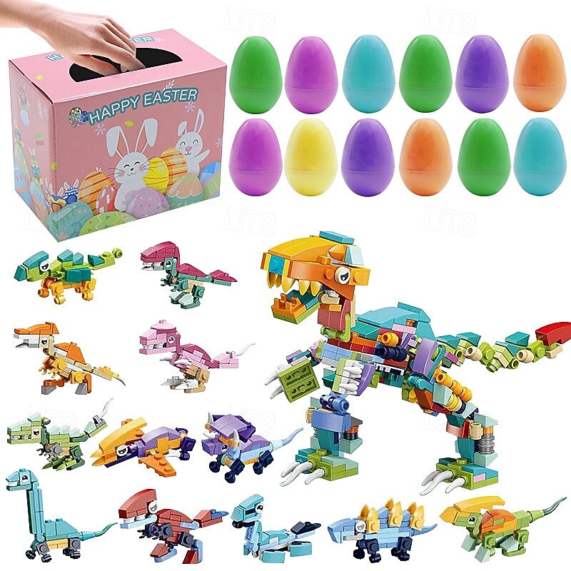 Set de ouă de Paște cu 12/24 de piese, iepure versatil &blocuri de construcție cu animale, activitate creativă de joacă, design jucăuș, jucărie de construcție iepuraș DIY pentru cadouri de petrecere 2026 - $27.99 –P5