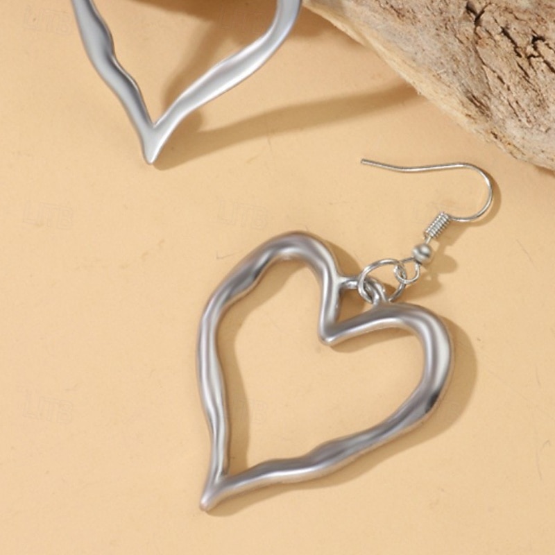 1 Paio Orecchini For Per donna Quotidiano Streetwear Lega Cuori A cuore del 2026 a $9.49 –P3
