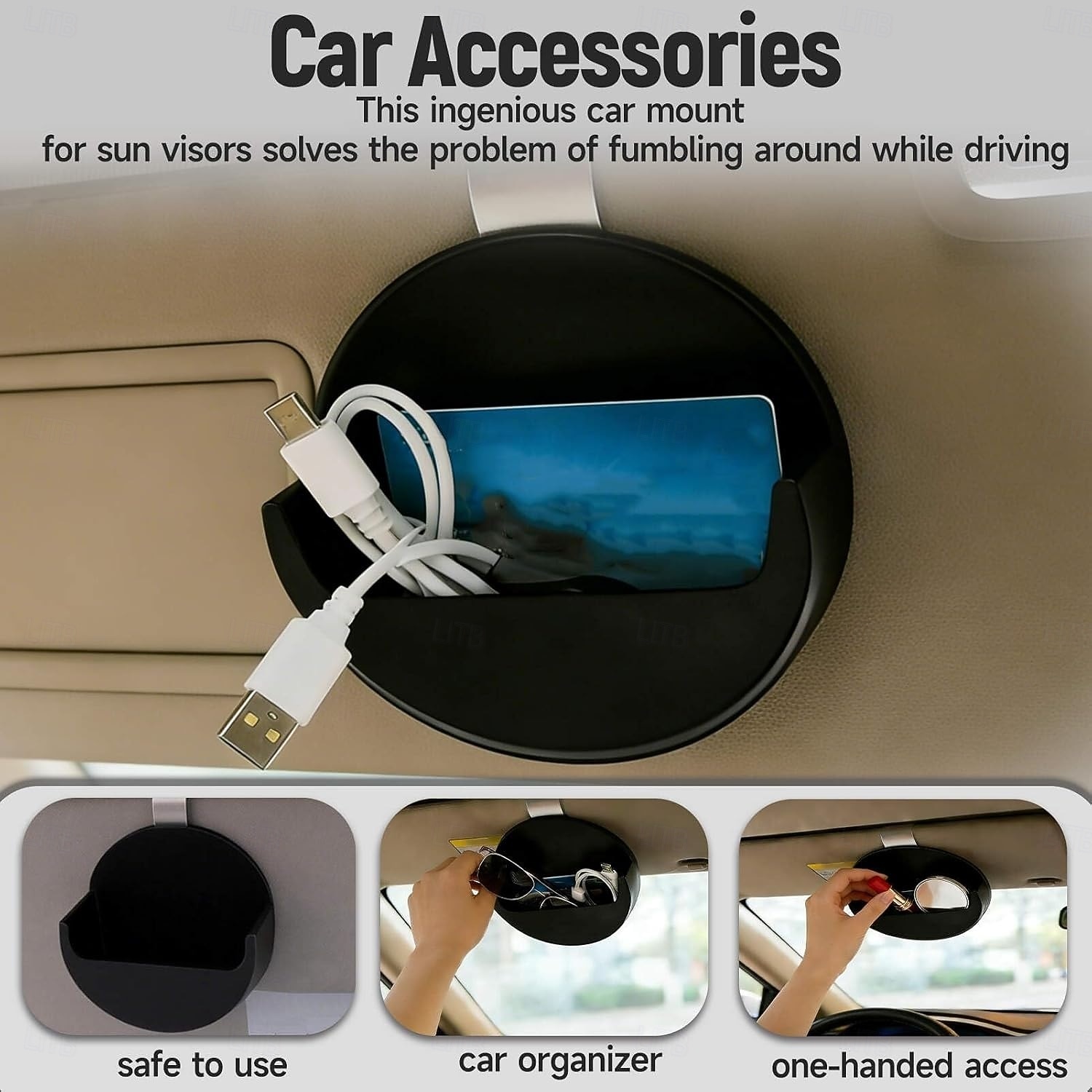 Suporte para lata de tabaco de mascar para quebra-sol de carro, suporte para mascar de carro, suporte para quebra-sol de carro, acessório interno automotivo que economiza espaço, clipe de de 2026 por $27.99 –P8