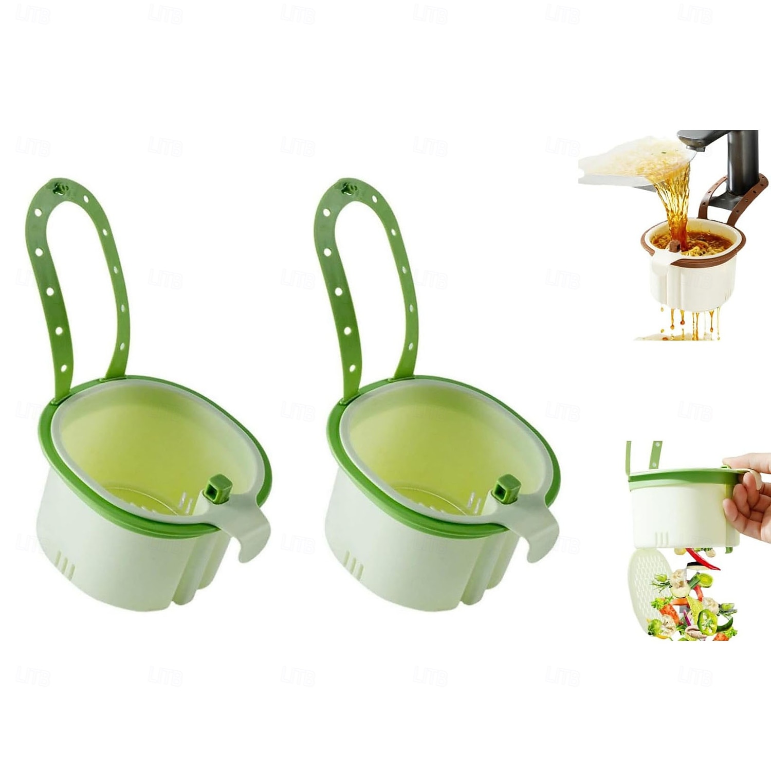 konyhai mosogató szűrőkosár, függő konyhai mosogató szűrőkosár présürítéssel &öntisztító kialakítás, állítható műanyag sarokmosogatók, ételfogó prés, automatikus ürítő sarokszűrő kosarak 2026 - $10.49 –P12