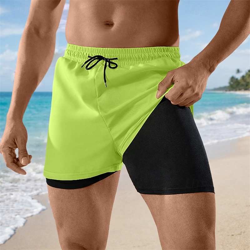 Per uomo Costumi da bagno Pantaloncini da mare Pantaloncini da bagno boxer Shorts Coulisse Elastico in vita Tinta unica Asciugatura Rapida Traspirante Sopra il ginocchio Casuale Spiaggia Nuoto del 2026 a $13.49 –P1