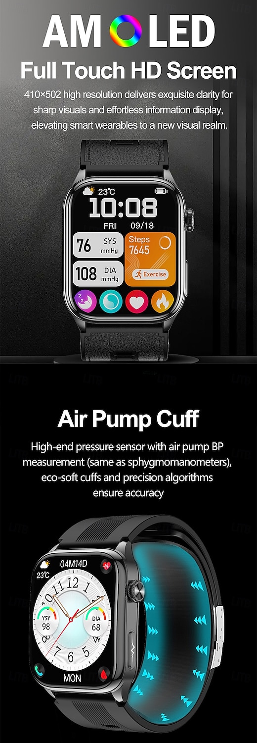 iMosi S101 Reloj inteligente 2.06 pulgada Smartwatch Reloj elegante Bluetooth Podómetro Recordatorio de Llamadas Seguimiento de Actividad Compatible con Android iOS Hombre Llamadas con Manos Libres 2026 - $168.99 –P2