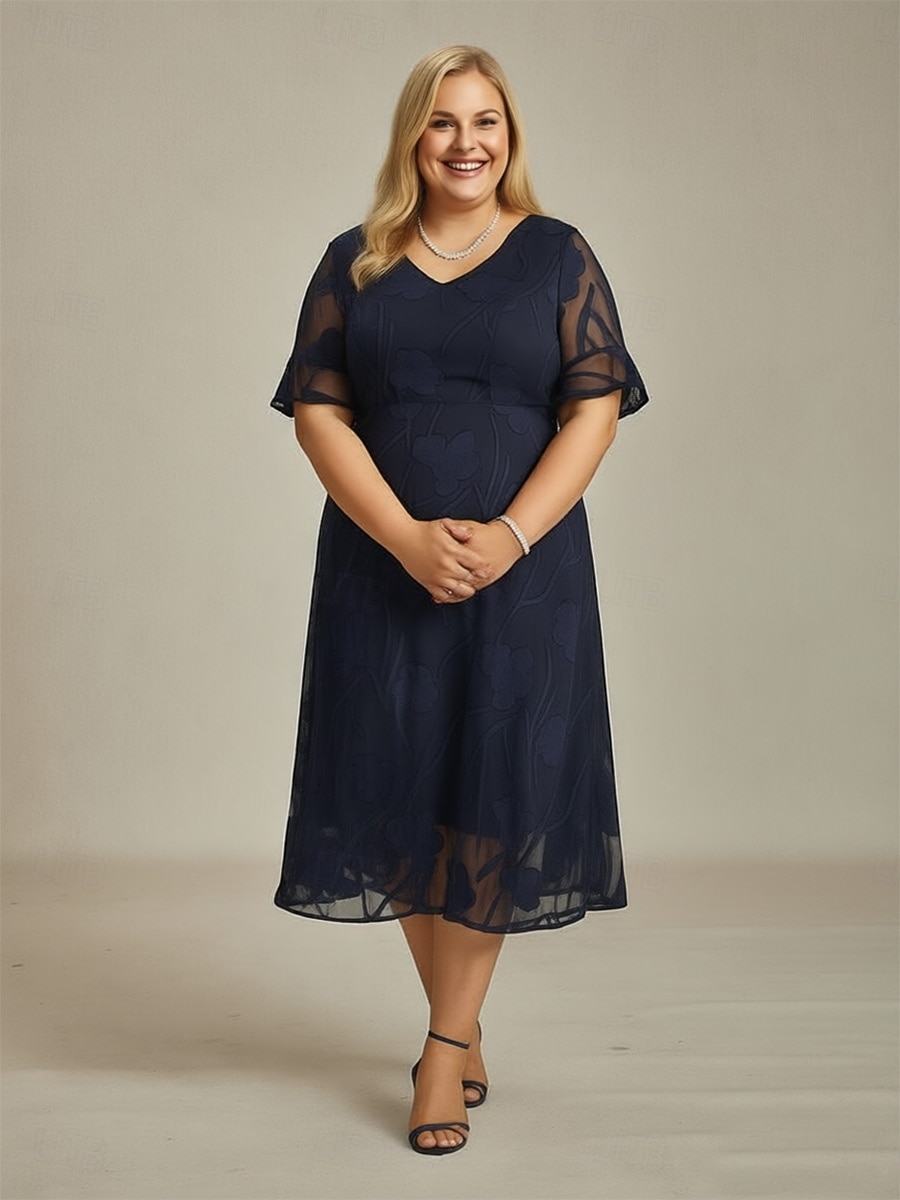 Femmes Robe Midi Robe en Chiffon Robe trapèze Élégant Manche flottante Quotidien Plage robe demoiselle d honneur À lacets Coupe régulière Fleuri Demi Manches Col ras du cou bleu marine de 2026 ? $98.99 –P4