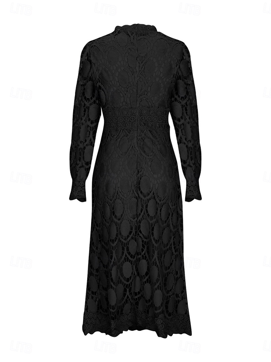 Γυναικεία Μίντι φόρεμα Φόρεμα σε γραμμή Α Καθημερινό Καθημερινά Κανονικό Σκέτο 3/4 Μήκος Μανικιού Ζιβάγκο Μαύρο Λευκό Κίτρινο Φούξια Άνοιξη Φθινόπωρο 2026 - $51.99 –P3