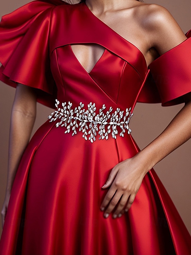 Cintura da donna con zirconi e cristalli in poliestere – vari colori, design elegante – perfetta per matrimoni ed eventi serali del 2026 a $18.99 –P4