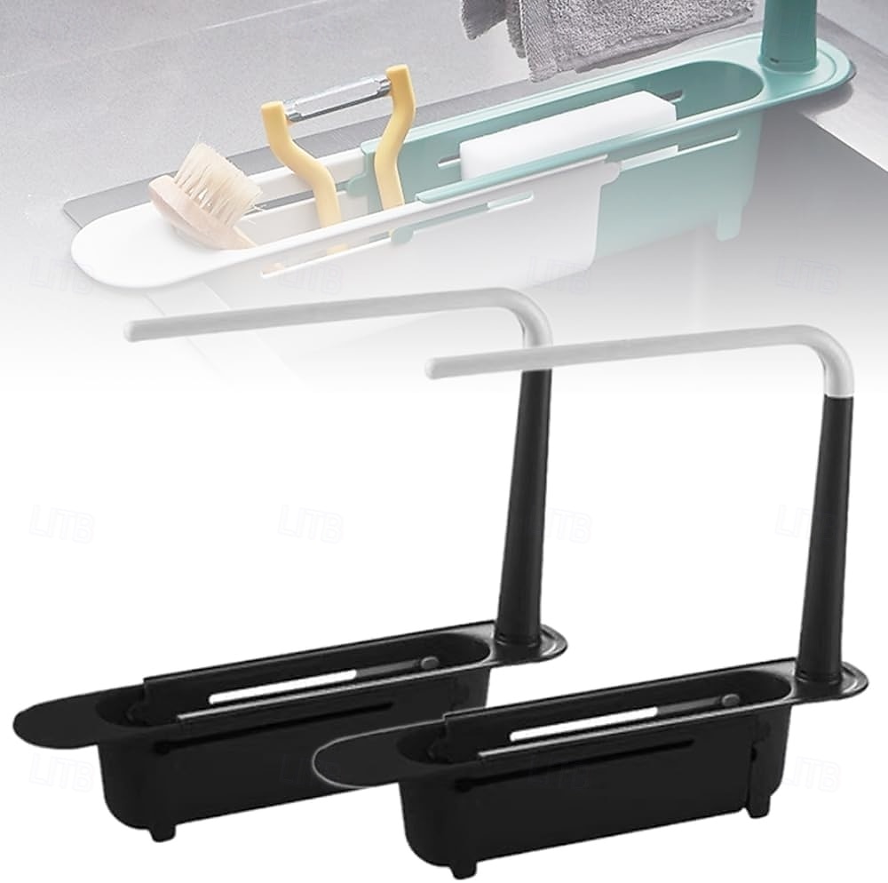 2Pcs Telescopic Sink Storage Rack, Adjustable Kitchen Sink Organizer Rack, Expandable Telescopic 2 in 1 Sink Drainer, Sponge Soap Holder for Home Kitchen Supplies 2026 - $20.99 –P2