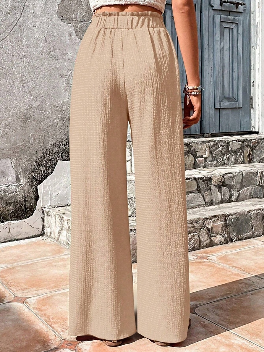 Per donna Pantaloni Pantaloni Larghi Pantaloni casual Pantaloni a Nido d'Ape Vacanza Moda Streetwear Lunghezza intera Vita Alta Semplice Coulisse Tasca Gamba larga Comodità Leggero Morbido del 2026 a $26.99 –P6