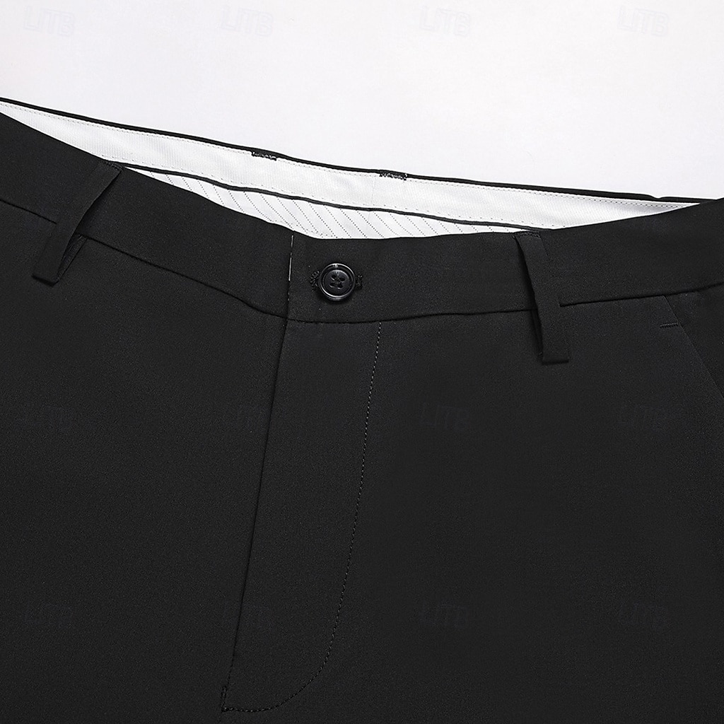 Voor heren Broek Pakken Zomerbroek Vrijetijdsbroek Zak Effen Lichtgewicht Ademend Volledige lengte Dagelijks Buiten liiketoiminta Modieus Streetwear blauw Zwart Rekbaar 2026 - $21.99 –P8
