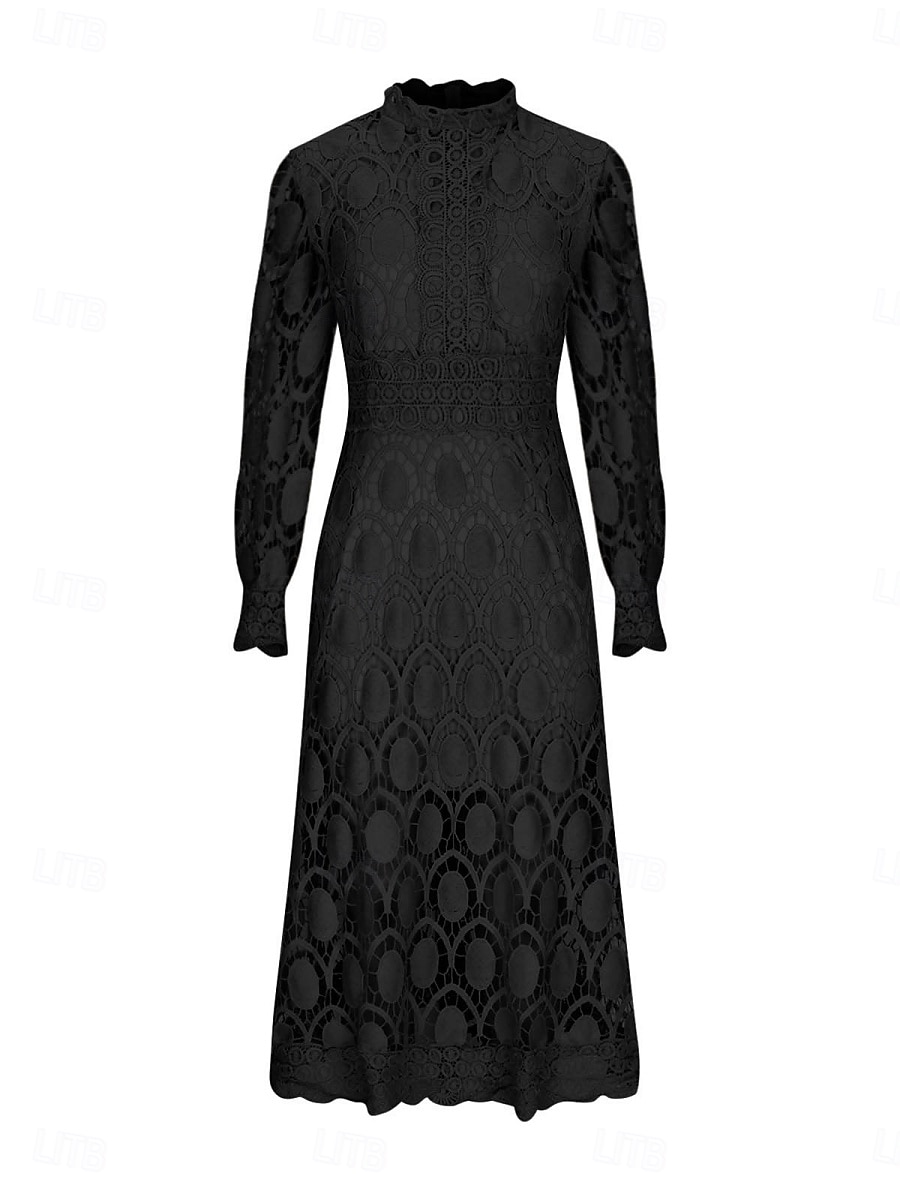 Γυναικεία Μίντι φόρεμα Φόρεμα σε γραμμή Α Καθημερινό Καθημερινά Κανονικό Σκέτο 3/4 Μήκος Μανικιού Ζιβάγκο Μαύρο Λευκό Κίτρινο Φούξια Άνοιξη Φθινόπωρο 2026 - $51.99 –P4