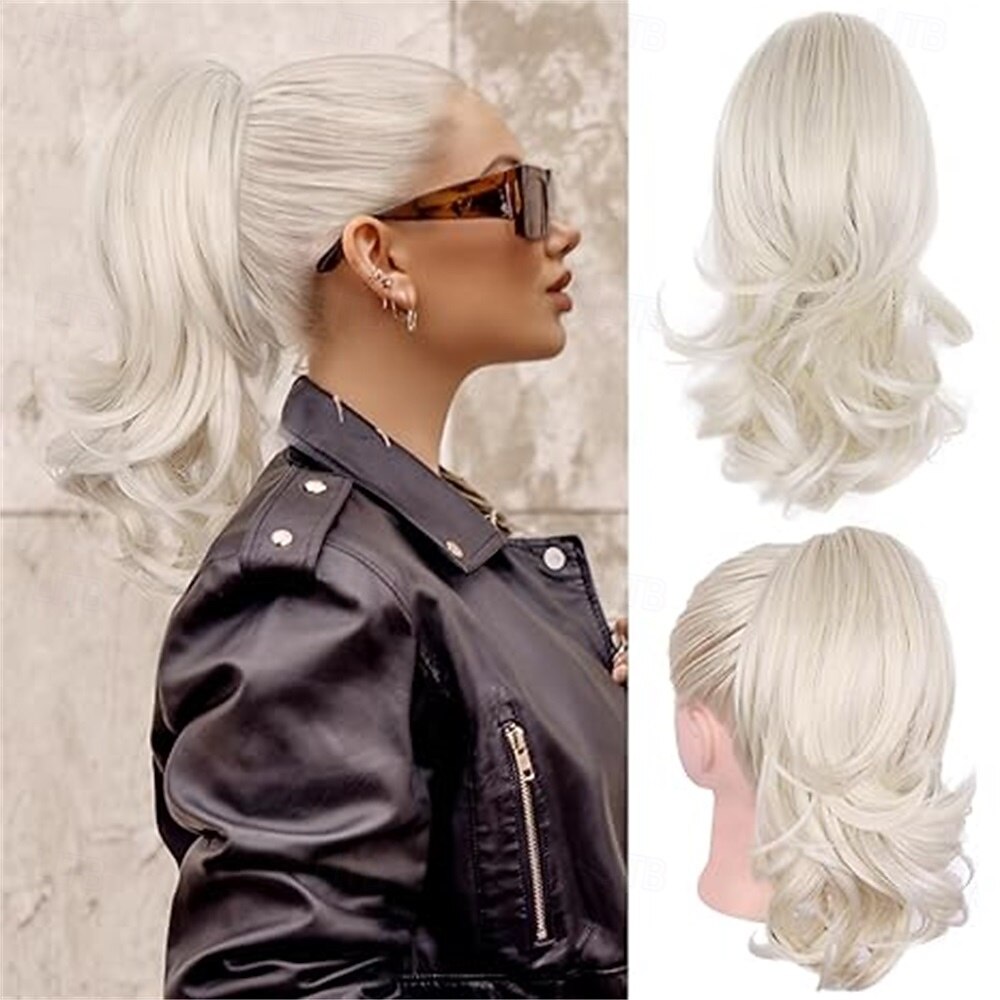 Aplique de rabo de cavalo feminino - extensão de rabo de cavalo cacheado de 35 cm, extensões de cabelo com rabo de cavalo ondulado, aplique de cabelo sintético, apliques de cabelo natural para de 2026 por $14.99 –P3