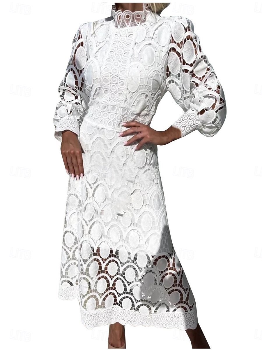 Γυναικεία Μίντι φόρεμα Φόρεμα σε γραμμή Α Καθημερινό Καθημερινά Κανονικό Σκέτο 3/4 Μήκος Μανικιού Ζιβάγκο Μαύρο Λευκό Κίτρινο Φούξια Άνοιξη Φθινόπωρο 2026 - $51.99 –P11