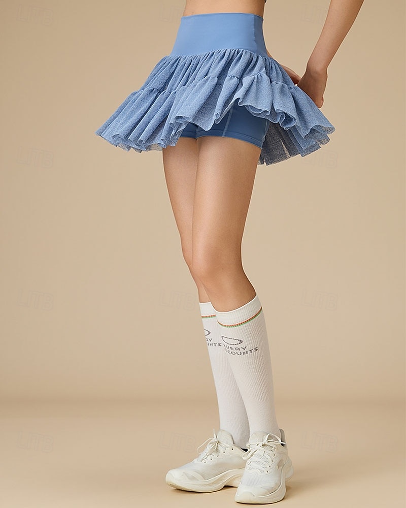 Damskie Solidne kolory Spódnica casualowa Spódnica tenisowa Spódnica sportowa Spódnica z szortami Pofałdowany Elastyczny pas Siatka kontrastowa Odporność na wiatr Oddychający Bransoletka tenisowa 2026 - $34.99 –P1