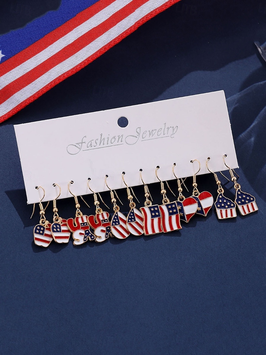 1 пара Серьги For Жен. Повседневные Для улицы фестиваль Сплав геометрический Звезда 2026 - $14.99 –P6