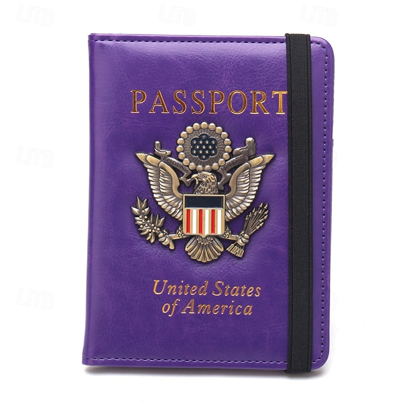 Pouzdro na pas s blokováním RFID pro ženy a muže, kožená cestovní peněženka na pas s kovovým 3D kovovým odznakem, pouzdro na cestovní doklady, příslušenství 2026 - $16.99 –P9