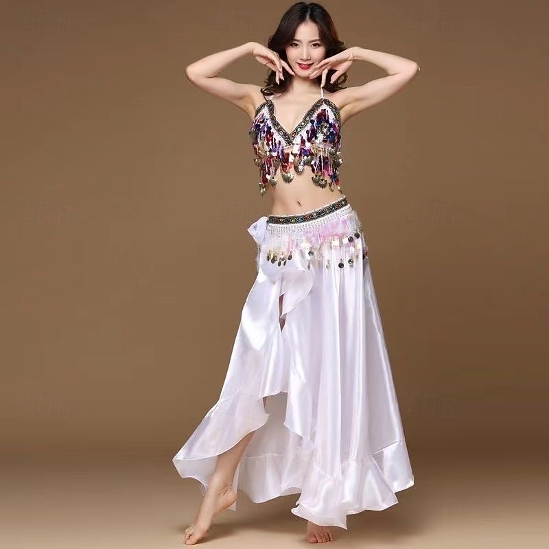 Abbigliamento da ballo Samba Set costume da danza del ventre glamour rosa rosso|l Costume da spettacolo del 2026 a $34.99 –P5