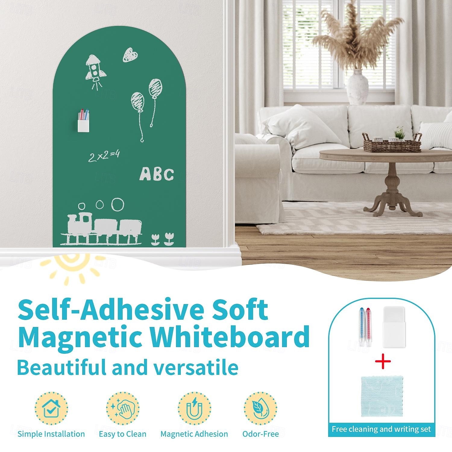 Geométrico Adhesivos de Pared Sala de estudio / Sala de niños y jardín de infantes, Removible / Pre-pegar Vinilo Decoración hogareña Tatuajes de pared 1 PC 2026 - $28.99 –P14