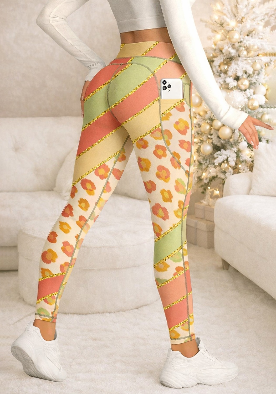 Damen Pilates-Leggings Fitnesshose Trainingsleggings Taschen Stempelsteuer Seitentaschen Pilates Fitnessstudio Fitnesstraining Hosen Strumpfhosen Leggings Streifen Hellgelb Blau Orange Sport 2026 - $20.99 –P5