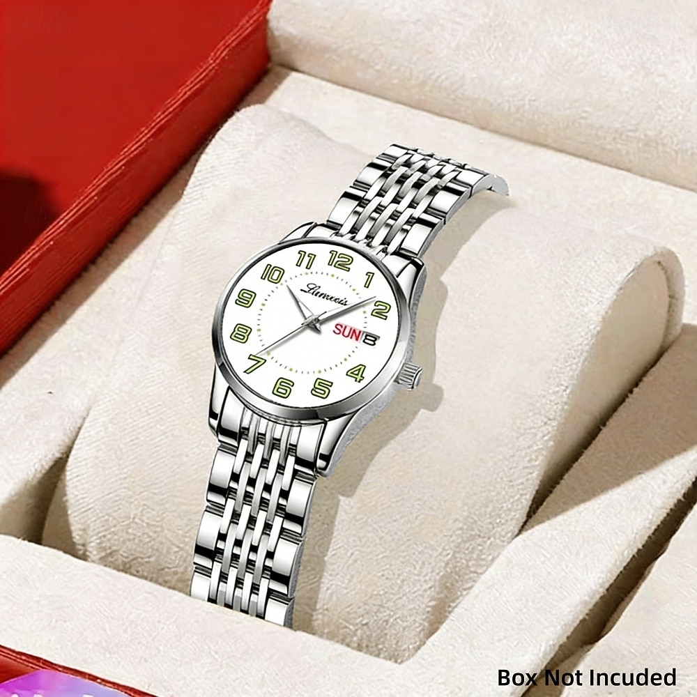 Classic Ladies' Watch, Original Quartz Watch, Rhinestone Dial, Luminous Date and Calendar Function, Trendy Fashionable Business Luxury Wrist Watch, Best Choice for Birthday Mother's Day Gift 2026 - $21.99 –P4
