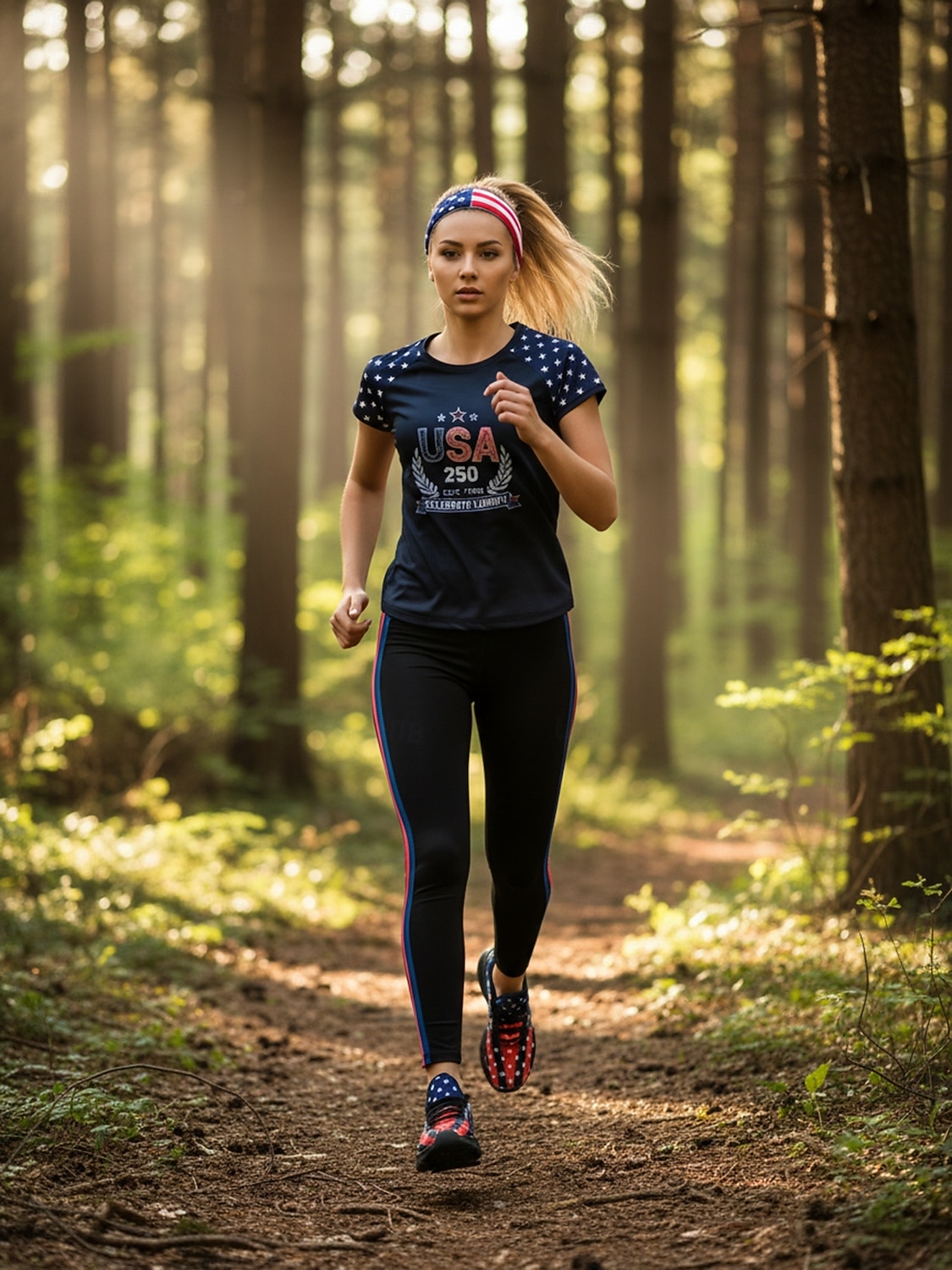 Statele Unite 250 de ani Aniversarea Pantofilor sport negri pentru femei cu imprimeu steagul SUA cu design cu vultur încălțăminte patriotică pentru Ziua Independenței parade festivaluri alergat și 2026 - $34.99 –P10