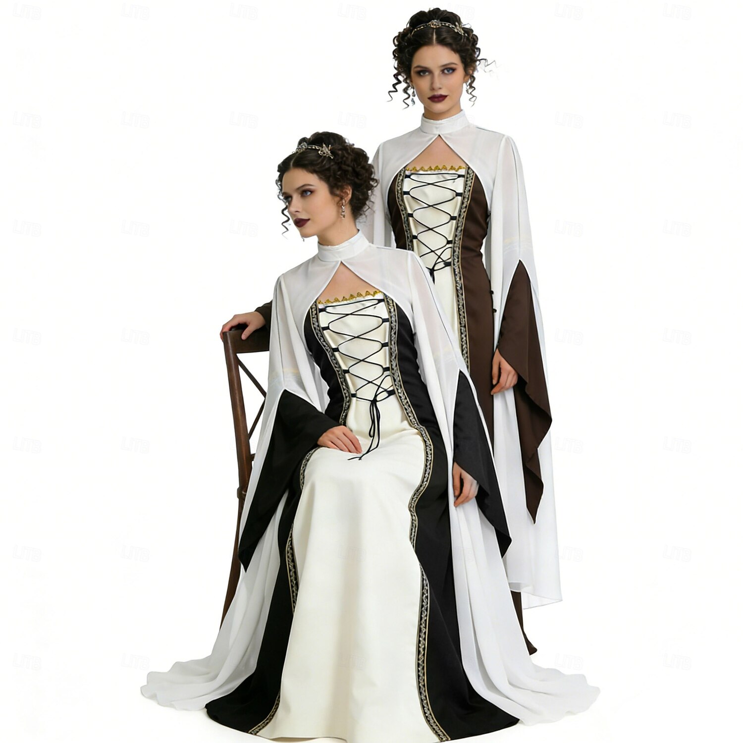 Středověké Renesanční Šaty Pláštěnka Dámské šaty Čerodějnice Šlechtic Královský oděv Maškarní kostým Dámské Keltské Fantazie předvečer Všech svatých Karneval Výkon LARP Ren Faire Dospělé Šaty 2026 - $63.99 –P1