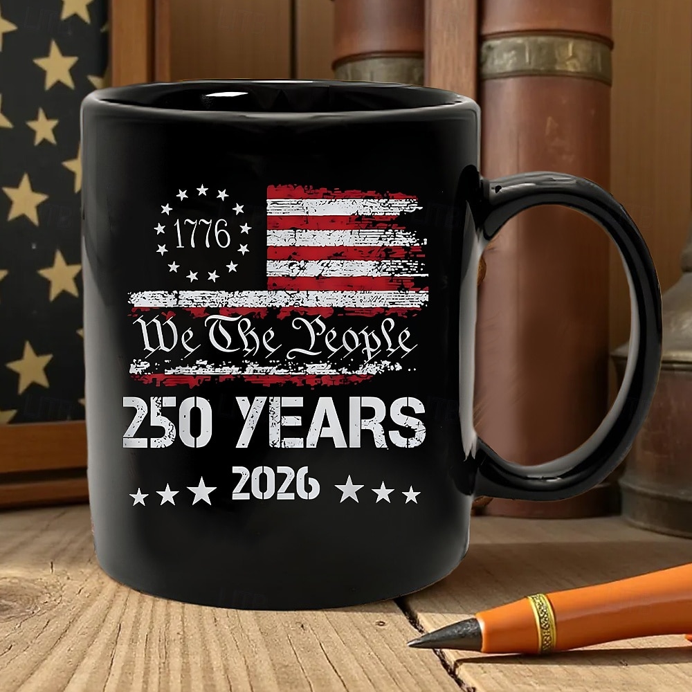 Tazza patriottica per il 250° anniversario degli Stati Uniti, tazza da caffè in ceramica per il cinquantenario, America 250 1776-2026, regalo per il giorno dell'indipendenza del 4 luglio per uomini e del 2026 a $16.99 –P3