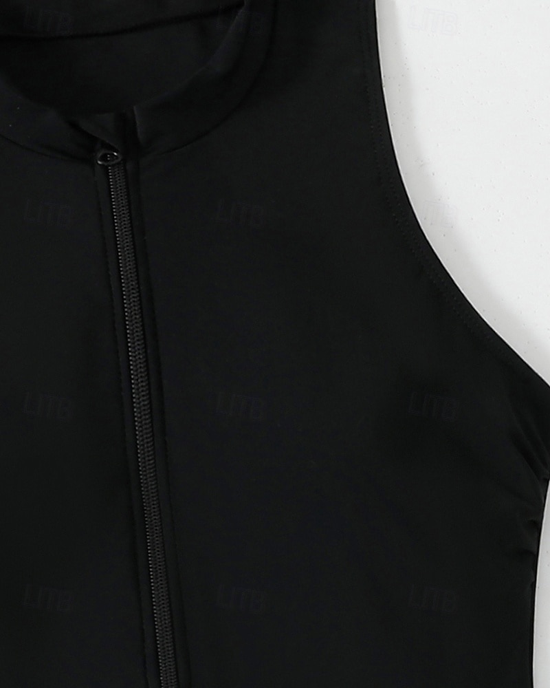 Damskie Standard Kostiumy kąpielowe Plus Size Jednoczęściowe rashguardy Strój kąpielowy Blokowanie kolorów Zapiąć na zamek błyskawiczny Ochrona UV Elastyczny Bez rękawów Kąpielówki Body Surfing 2026 - $25.99 –P16