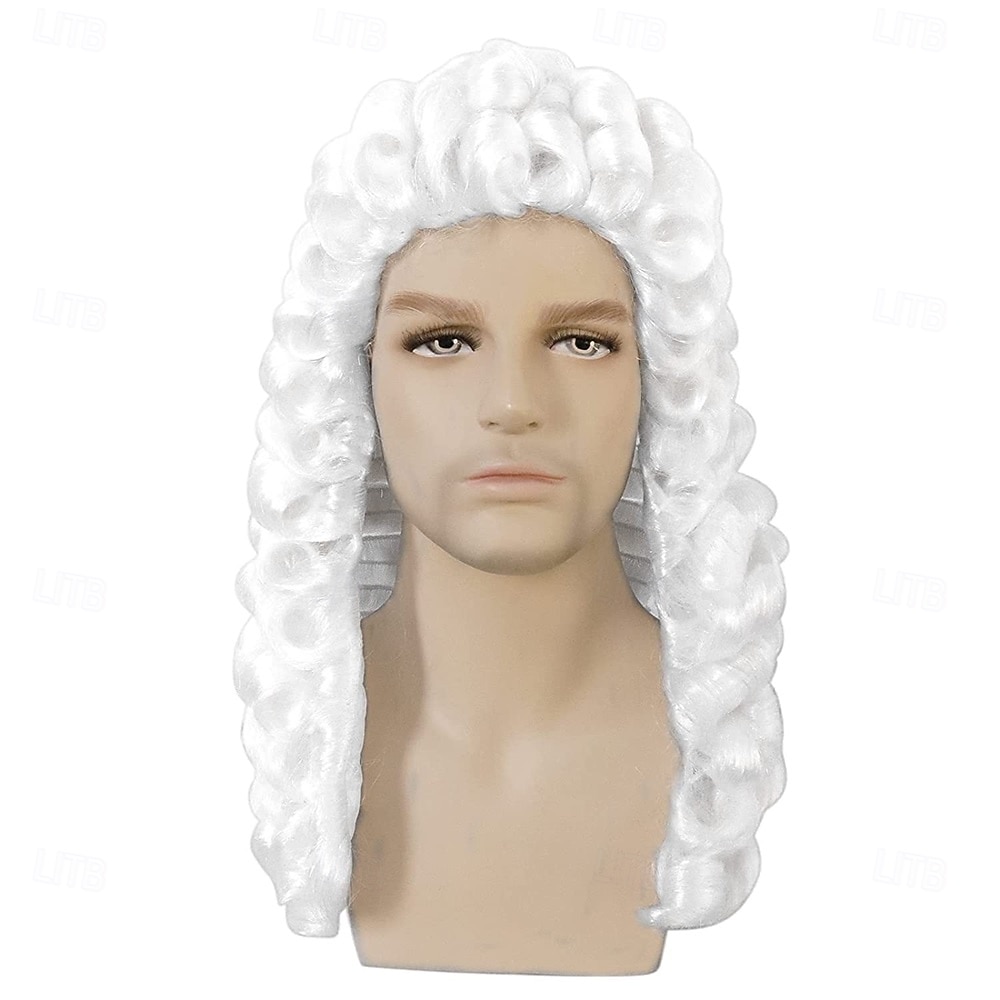Vit Domare Peruk Män Barristers Cosplay Grundare Kostym Koloniala Peruker för Män 2026 - $33.99 –P2