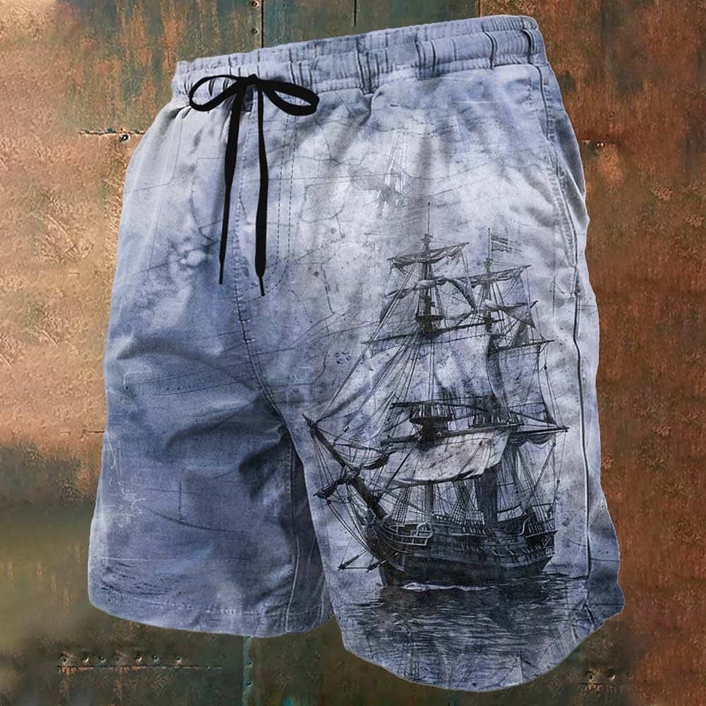 Per uomo Nautico Barca a vela Trama grunge Costumi da bagno Pantaloncini da mare Pantaloncini da Surf Misura del girovita medio Retrò Vintage All'aperto Vacanza Abbigliamento Quotidiano Tasche del 2026 a $20.99 –P1