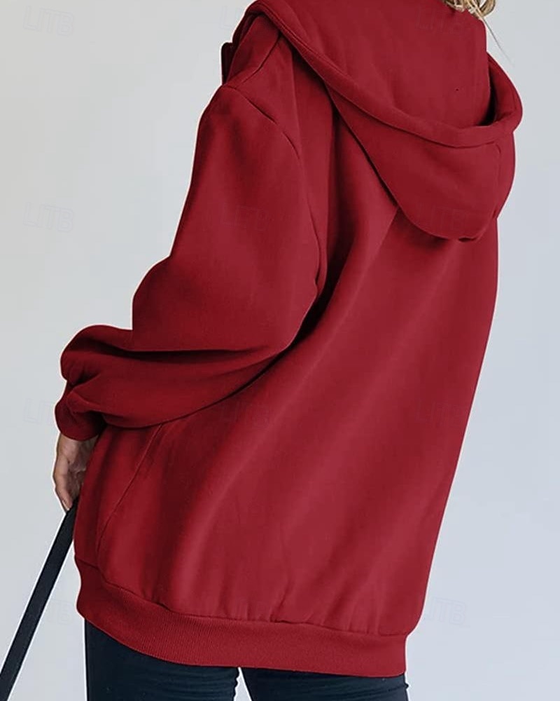 Женская объемная толстовка на молнии с длинными рукавами, повседневная толстовка с капюшоном и карманами для повседневной носки, несколько цветов. 2026 - $21.99 –P19