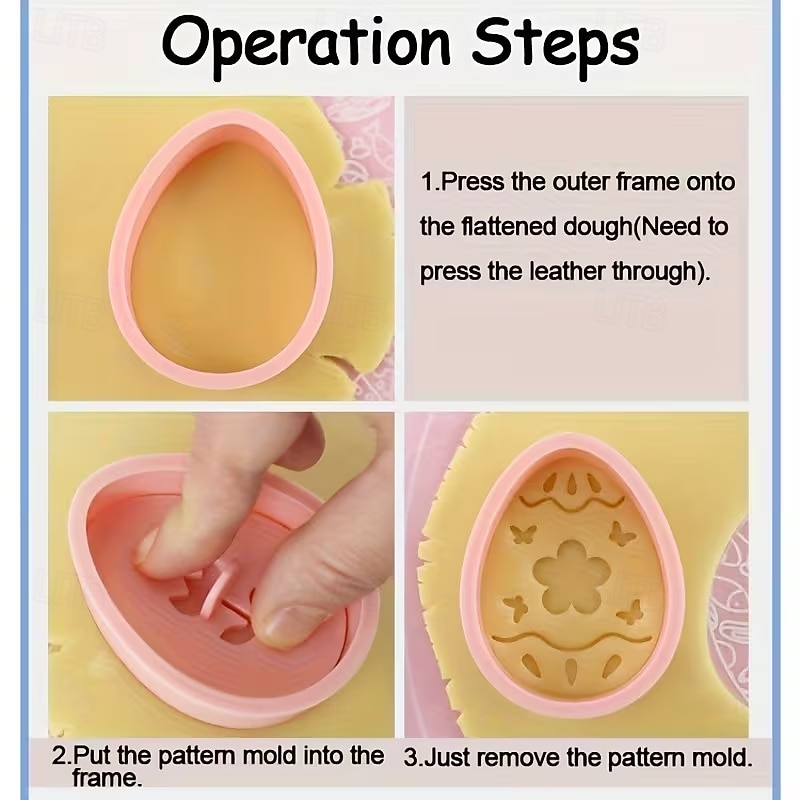 مجموعة قوالب تقطيع بسكويت عيد الفصح، ١٠ قطع من قوالب ضغط البسكويت، مجموعة قوالب تقطيع بسكويت بيض عيد الفصح مع مجموعة طوابع ضغط، أدوات مطبخ، طوابع بسكويت بلاستيكية 2026 - $9.99 –P8