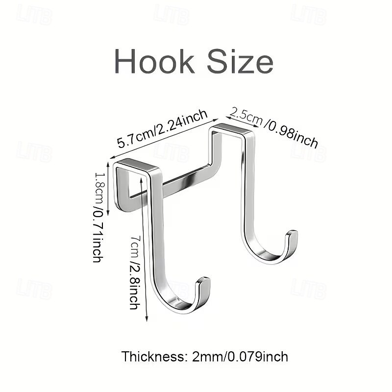 10 stk. doble kroker til over døren uten boring, s-formede kroker, doble kroker til studentboliger, kleskroker, baderoms- og kjøkkenkroker, s-formede kroker, kroker til over døren 2026 - $15.99 –P8