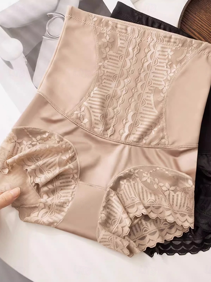Damskie Gorset profilujący Moda Słodkie Czyste kolory Koronka Krótkie spodnie Urlop Ulica Randka Czarny Beżowy Lato Wiosna Opinający / a 2026 - $14.99 –P4