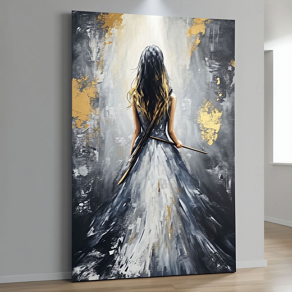 ציור שמן בעבודת יד מופשט עם טקסטורה של נערת בלרינה, נערת רוקדת פיגורטיבית, ציור שמן, אמנות קיר, ציור זהב אפור גדול במיוחד, אימפרסיוניזם, ציור שמן דקורטיבי 2026 - $107.99 –P3