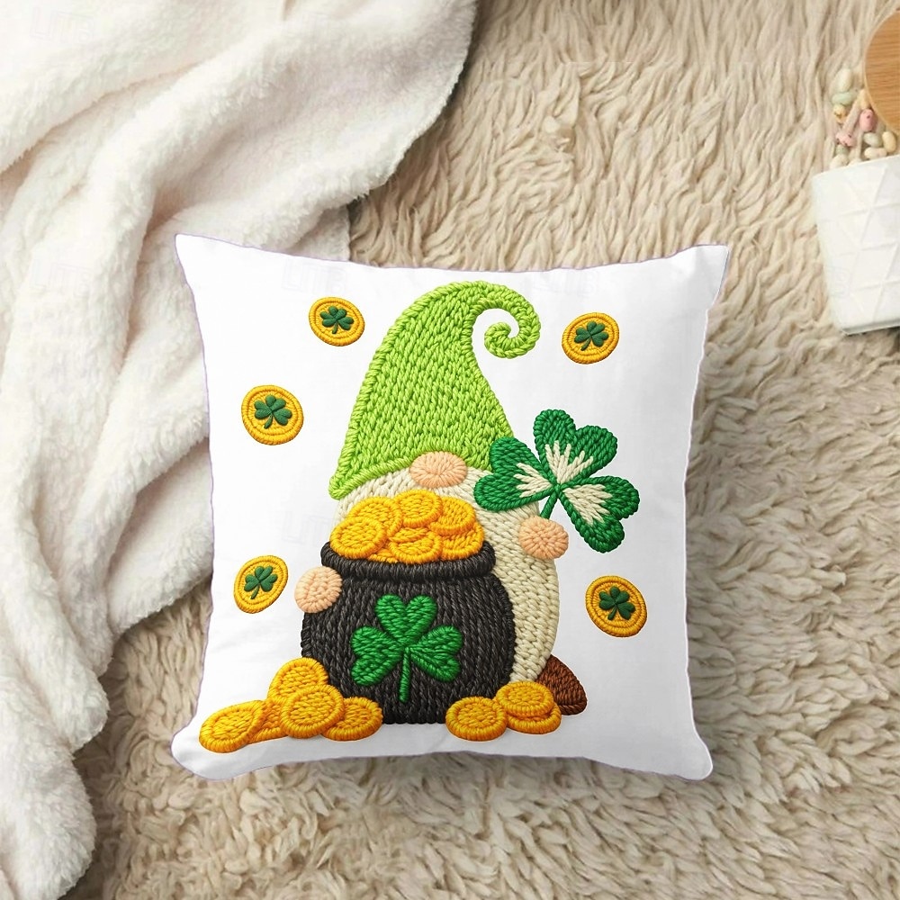 1 kpl Sametti Tyynynpäälinen, Painettu Yksinkertainen Vapaa-aika Neliö Vetoketju perinteinen Klassikko 2026 - $7.99 –P4