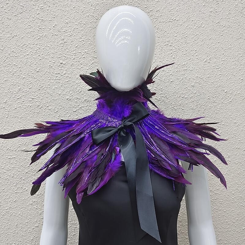 Καρναβάλι 2026 Ρίο Καρναβάλι Σαμπά Αξεσουάρ Γυναικείου Ουράνιου Φτερού Κάπα με Σειρές Παγιέτας Πολύχρωμο Φτερό Ώμου Σα Shawl με Κορδέλα Δεσίματος Κοστούμι Επίδειξης Φεστιβάλ Βραζιλίας 2026 - $22.99 –P4