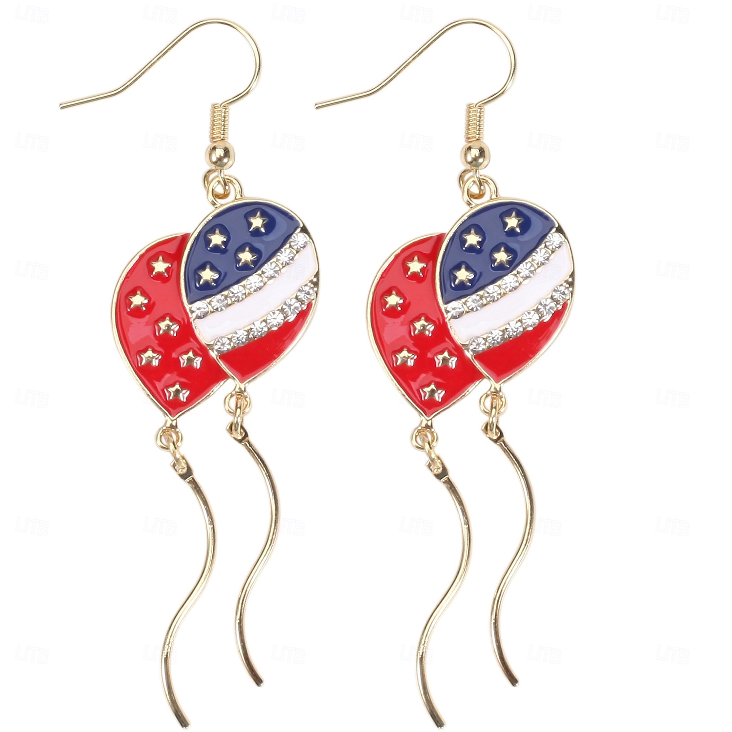 250e anniversaire des États-Unis Boucles d'oreilles Cosplay Adulte Femmes Jour de l'Indépendance / 4 Juillet 4 Juillet Soirée Performance Se déguiser de 2026 ? $10.99 –P2