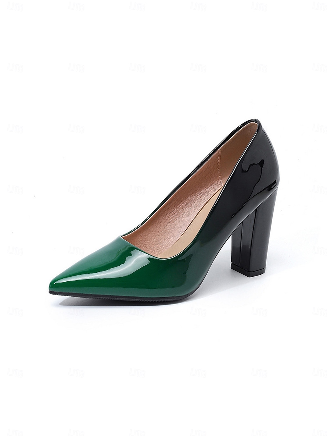décolleté da donna in vernice nera e verde sfumata – scarpe luccicanti con tacco alto e punta a punta per feste di San Patrizio ed eventi festivi &donne affascinanti del 2026 a $42.99 –P7
