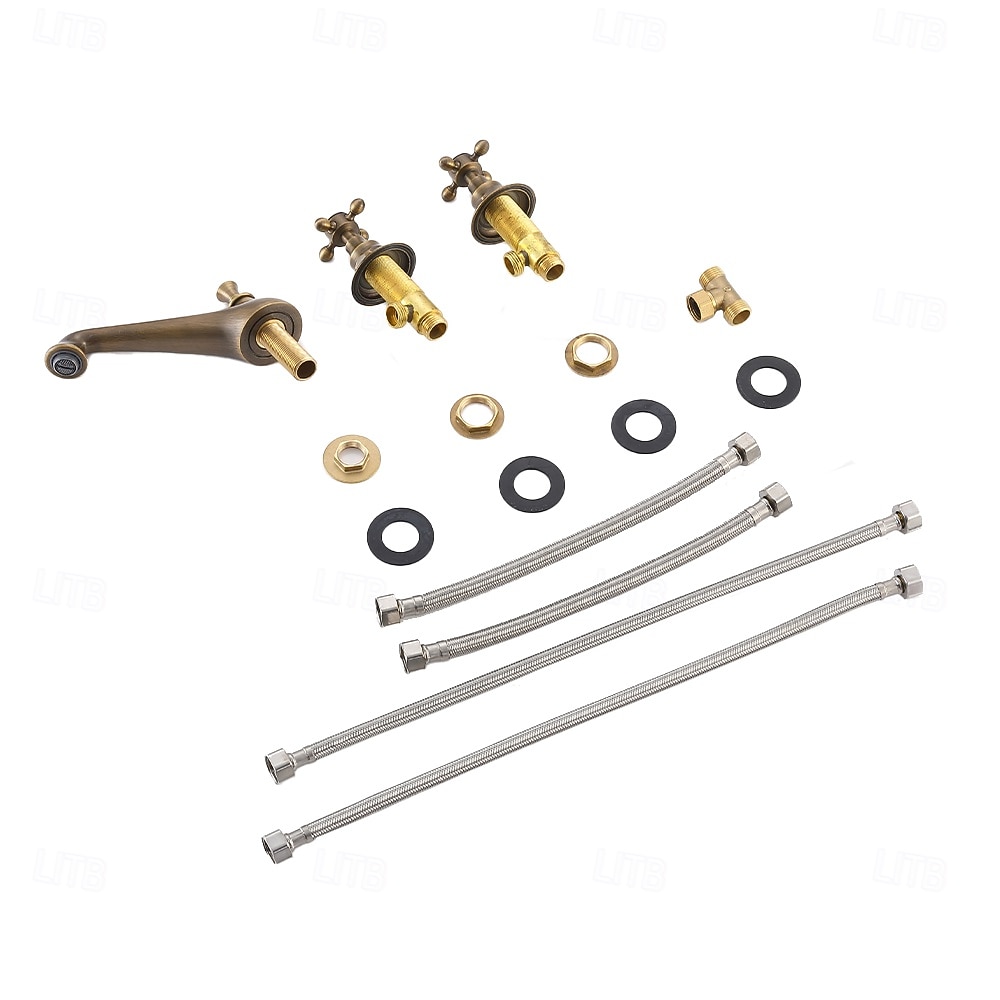 Robinet de lavabo - Séparé Électroplaqué Diffusion large Deux poignées trois trousBath Taps de 2026 ? $372.59 –P5