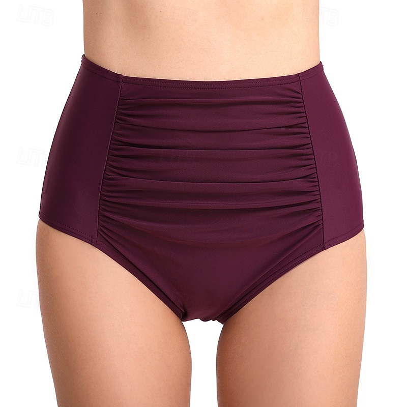 Femmes Shorts de bain Bas de bikini taille haute Une pièce Couleur Unie Jambe courte Séchage Rapide Élastique Bas Surf Plage Natation Été de 2026 ? $15.49 –P3