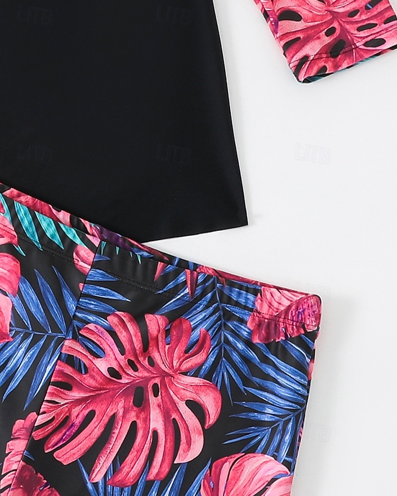 Γυναικεία Πρότυπο Προστατευτικά Σουίτες μπάνιου για μεγάλα μεγέθη Τανκίνι και μπικίνι για σέρφινγκ Τροπικό Προστασία UV Ελαστικό Μακρυμάνικο Μαγιό Μπολύζες Σέρφινγκ Καταδύσεις Κολύμβηση Καλοκαίρι 2026 - $30.99 –P12