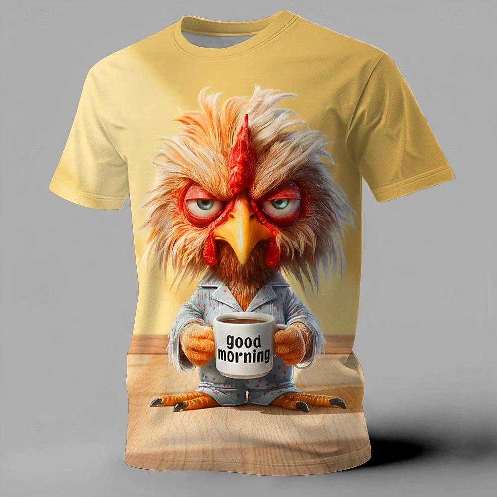 Per uomo Animale Pulcino Divertente Maglietta Manica Corta maglietta Stampa 3D Girocollo Camicia Esagerato Designer Feste Ferie Blu Bianco Giallo Estate Primavera Abbigliamento S M L XL XXL XXXL del 2026 a $21.99 –P3