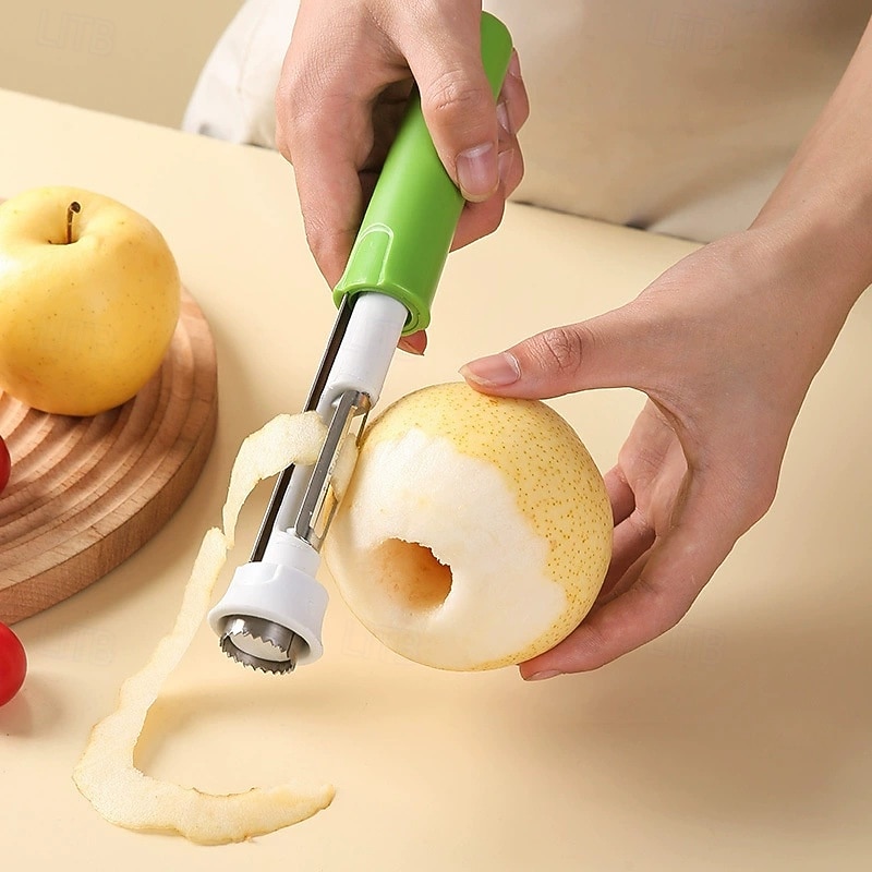 Strumento 2 in 1 per togliere il torsolo e pelare le mele, levatorsoli per peperoni rossi in acciaio inossidabile, levatorsoli multiuso per la cucina di casa, utensili da cucina per frutta e verdura del 2026 a $11.99 –P3