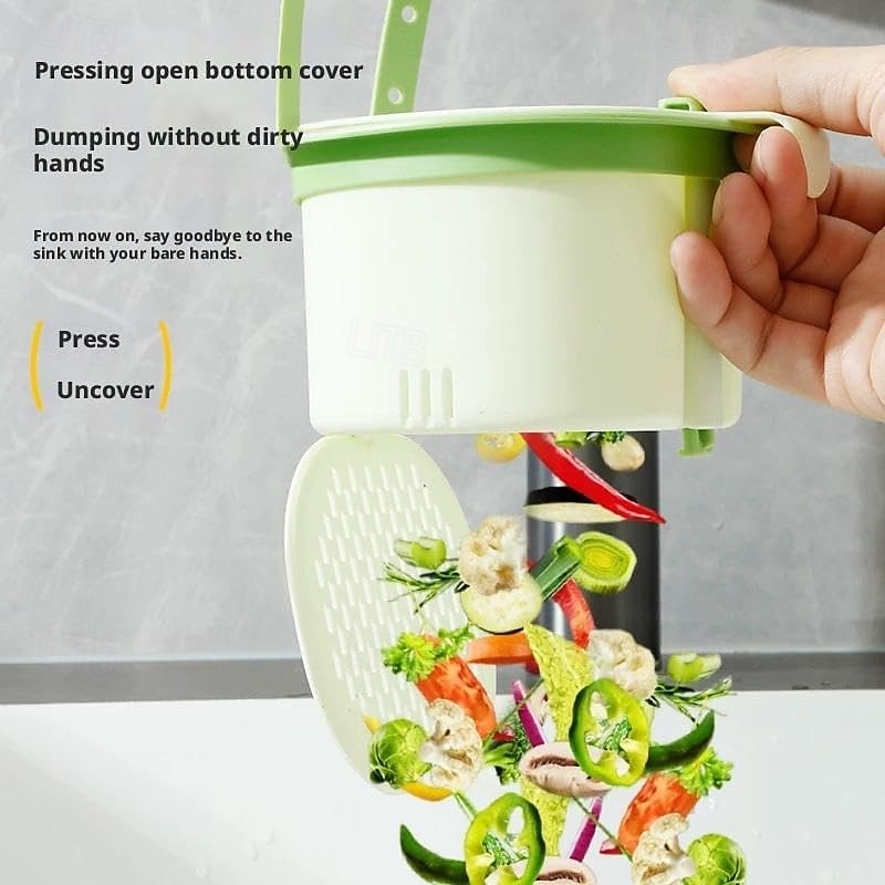 konyhai mosogató szűrőkosár, függő konyhai mosogató szűrőkosár présürítéssel &öntisztító kialakítás, állítható műanyag sarokmosogatók, ételfogó prés, automatikus ürítő sarokszűrő kosarak 2026 - $10.49 –P7