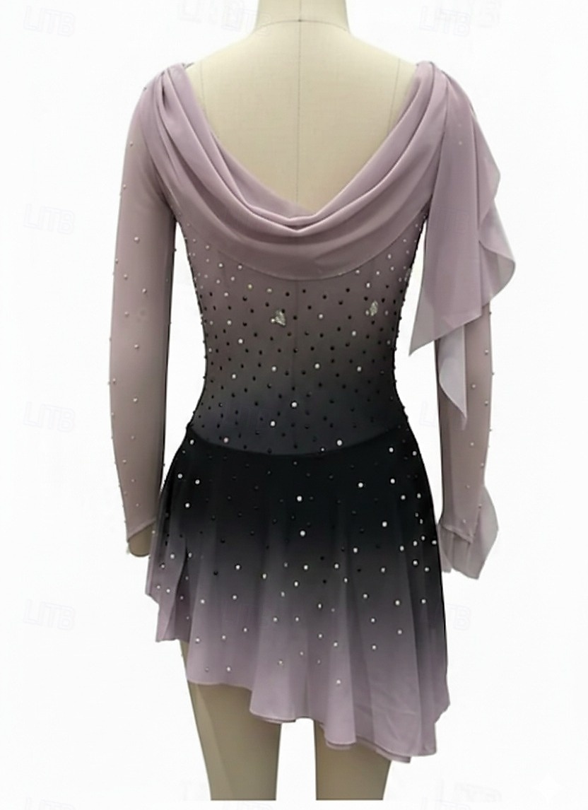 Sukienka łyżwiarska Damskie Dla dziewczynek Bruslení Sukienka Brudny róż Niejednolita całość Otwórz Wróć Siateczka Wysoka elastyczność Szkolenie Zawody Odzież łyżwiarska Klasyczny Kryształ / Kryszta 2026 - $204.59 –P2