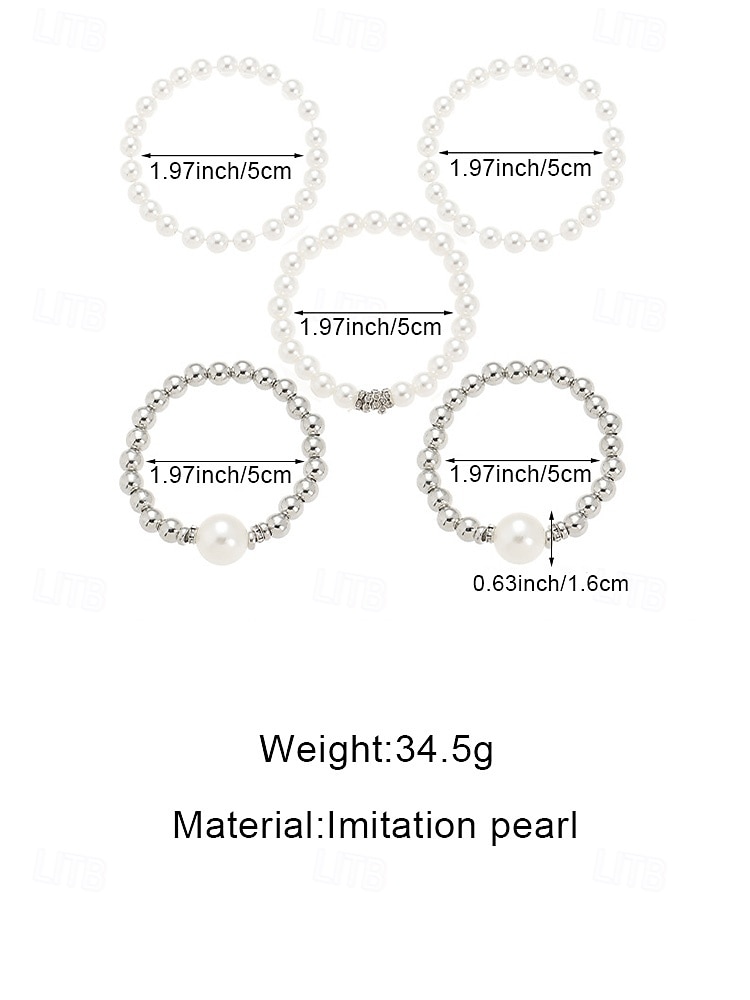 Женский набор браслетов из искусственного жемчуга, элегантный дизайн из серебра и жемчуга, разнообразные варианты для свадеб, вечеринок, торжественных мероприятий и в качестве свадебного аксессуара. 2026 - $9.99 –P9