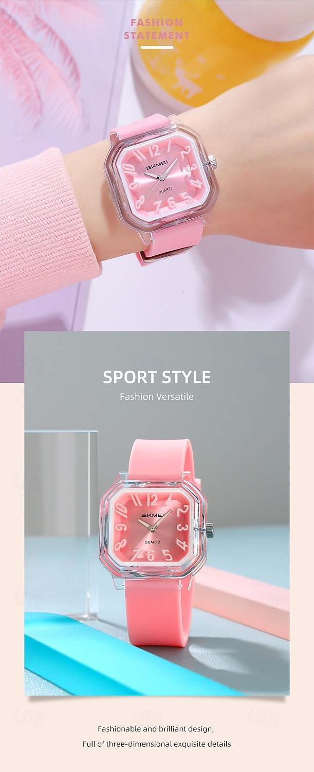 Подарок на День Матери SKMEI Мужские кварцевые часы Креативные минималистские модные повседневные светящиеся водонепроницаемые часы с мировым временем Силиконовые гелевые часы 2026 - $26.99 –P2