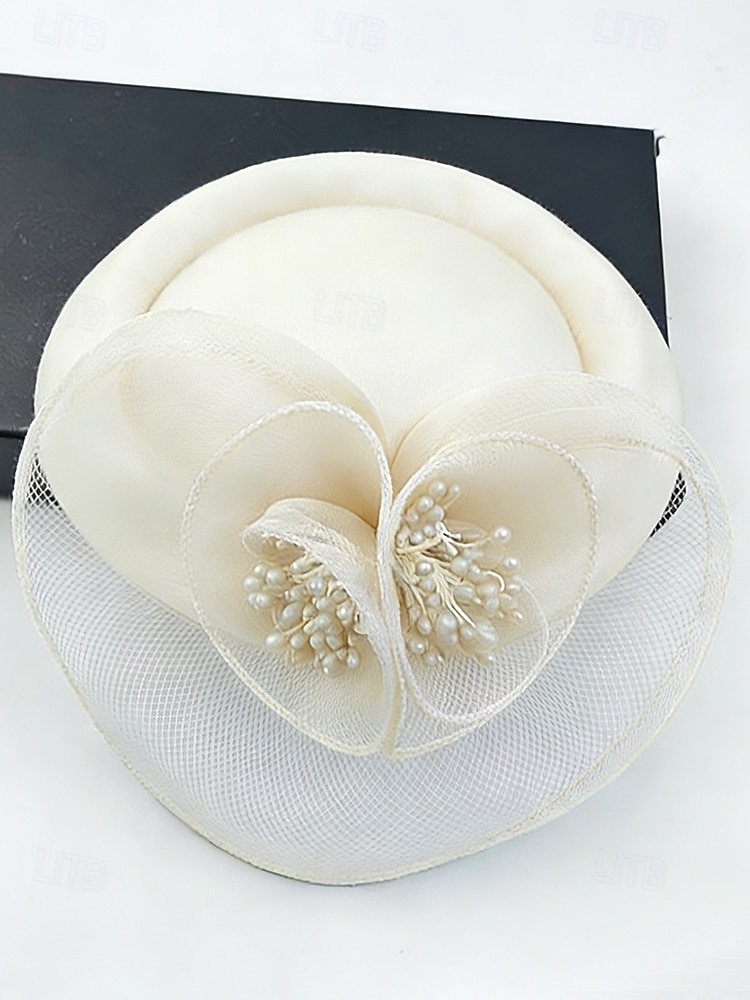 női poliészter kalap, többszínű virágos hálós koktél fejdísz, elegáns vintage stílus esküvőkre, esti vacsorákra, kerti partikra, versenyekre és hivatalos rendezvényekre 2026 - $11.99 –P7