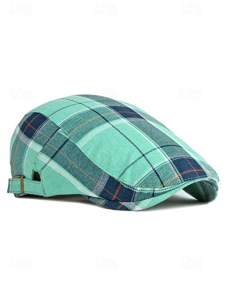 Men's Plaid Flat Cap Newsboy Hat, Cotton-Polyester Blend, Multi-Color Classic Ivy Style Cap for St. Patrick's Day Celebration & Everyday Casual Wear 2026 - $11.99 –P5